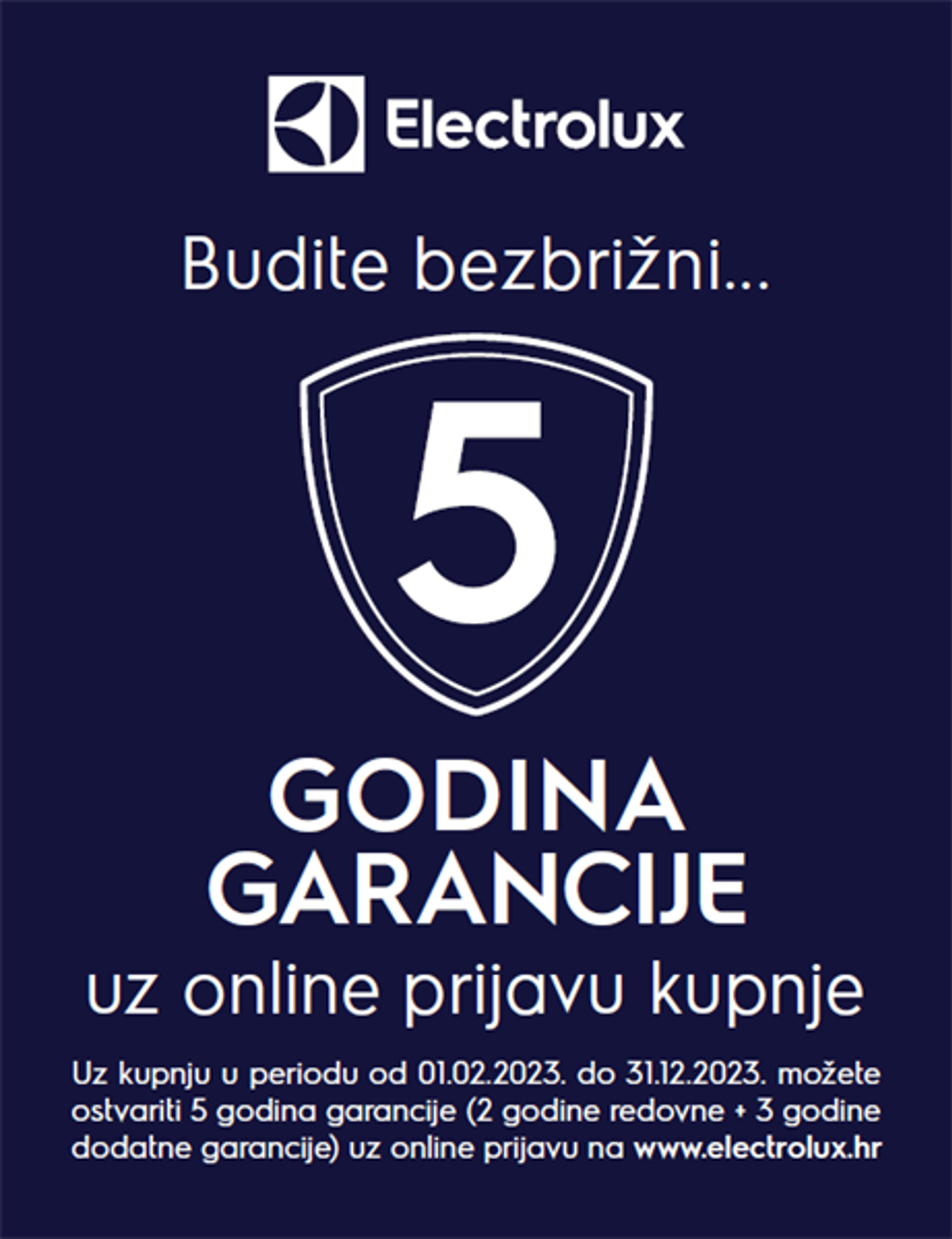 5 godina (2+3) garancije na hladnjake i zamrzivače Electrolux