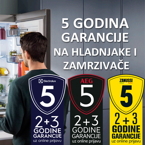 5 godina (2+3) garancije na hladnjake i zamrzivače Electrolux, AEG i Zanussi