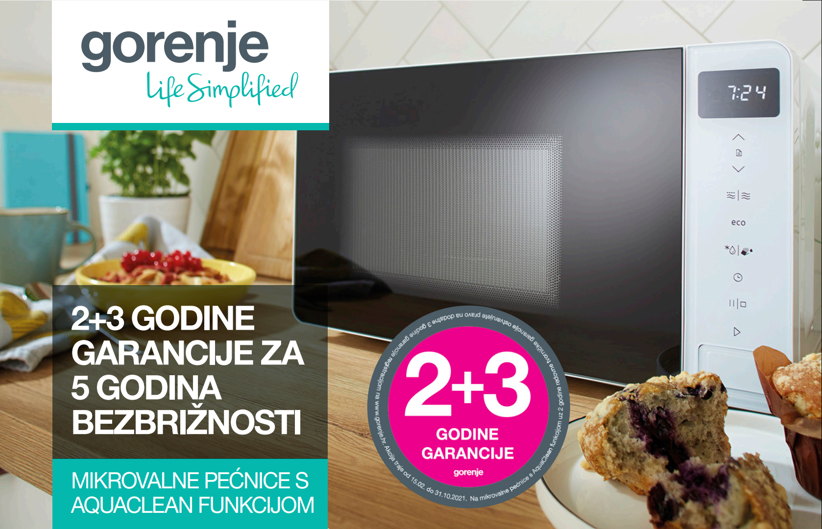 Gorenje mikrovalne pećnice s Aquaclean funkcijom 2+3 godine garancije