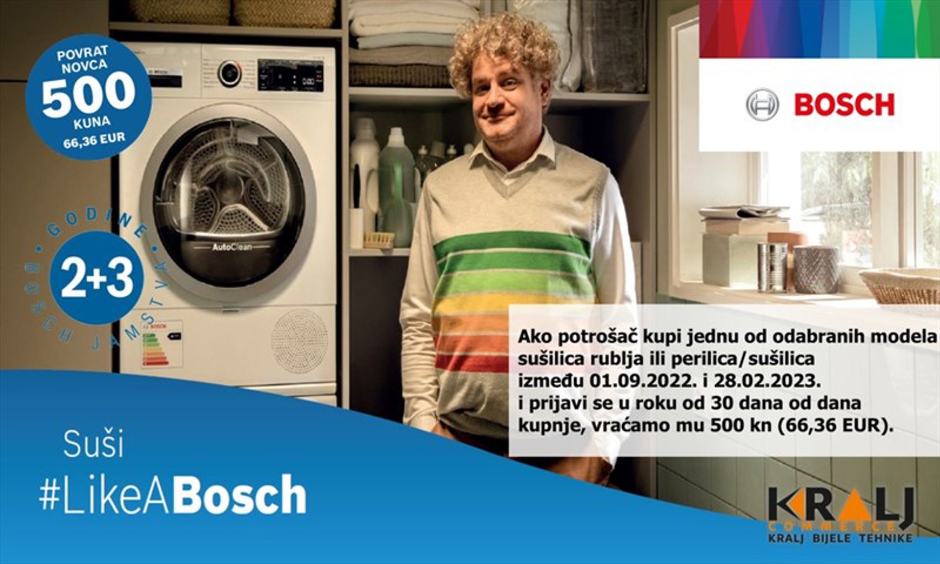 Kupite izabranu sušilicu ili perilicu/sušilicu i dobit ćete 500 kn (66,36 EUR) nazad!