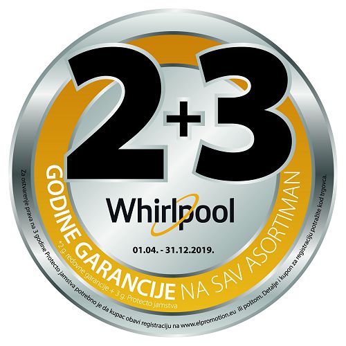 WHIRLPOOL 2-3 godine garancije na sav asortiman