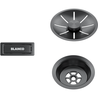 Pribor Blanco InFino satin dark steel set za jedno korito bez dalj. 206900