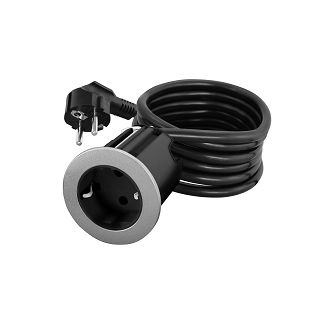 Utičnica Commel ugradbena 2m 3680W/16A 235-112 crna/siva