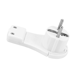 Utikač kutni Commel plosnati s uzemljenjem 16A~250V bijeli 290-501