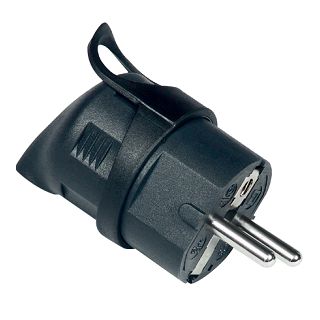 Utikač kutni Commel s uzemljenjem 16A~250V crni 290-202