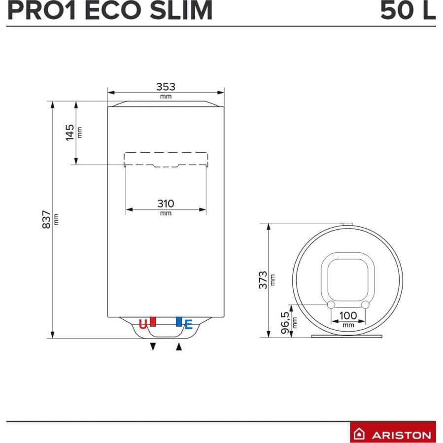 Bojler Ariston PRO1 ECO 50 V SLIM 1,8K PL EU 3700509