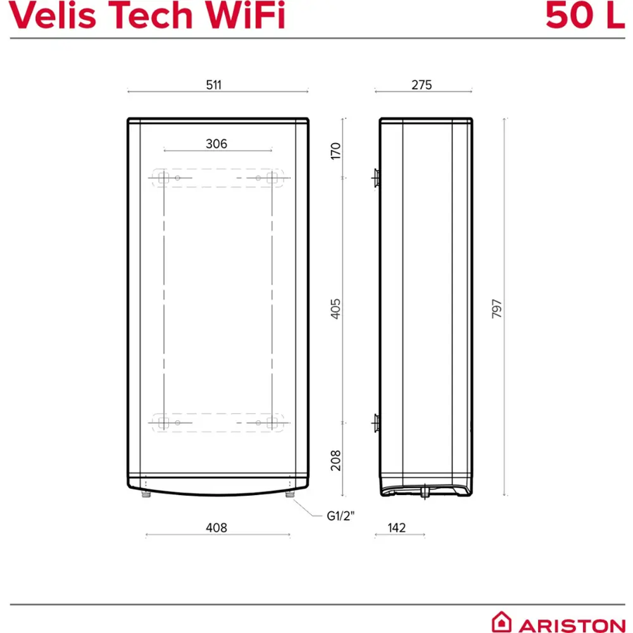 Bojler Ariston Velis VLS TECH WIFI 50 EU