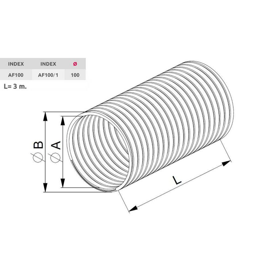 Crijevo za napu Awenta AF100 ALU 3m
