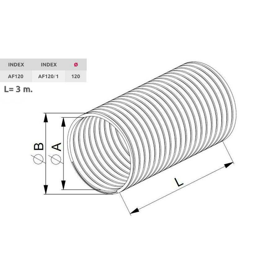 Crijevo za napu Awenta AF120 ALU 3m