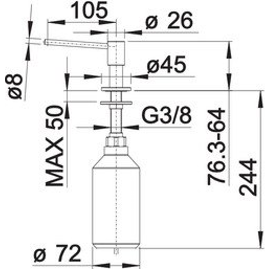 Dozer Blanco Piona plemeniti čelik brušeni 515992