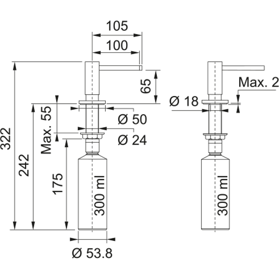 Dozer Franke Active mat crni 119.0547.906
