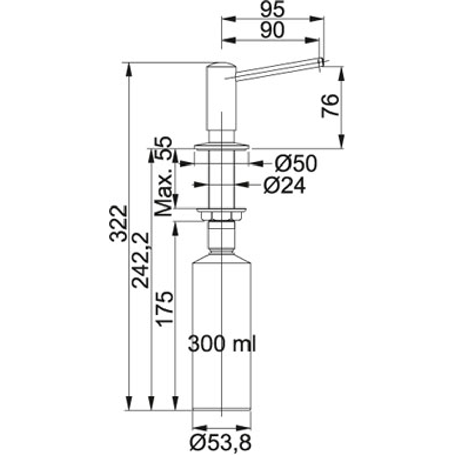 Dozer Franke SDR krom 119.0150.262
