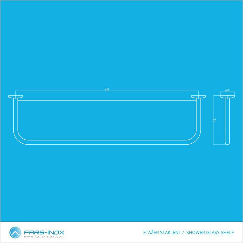 Etažer 60 cm Fars-Inox