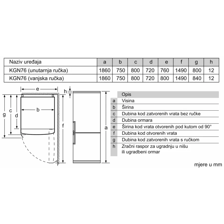 Hladnjak Bosch KGN76XIEP