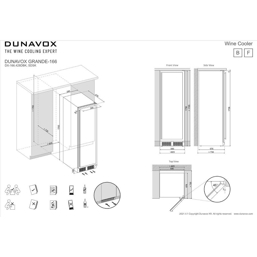 Hladnjak za vino Dunavox DX-166.428DBK
