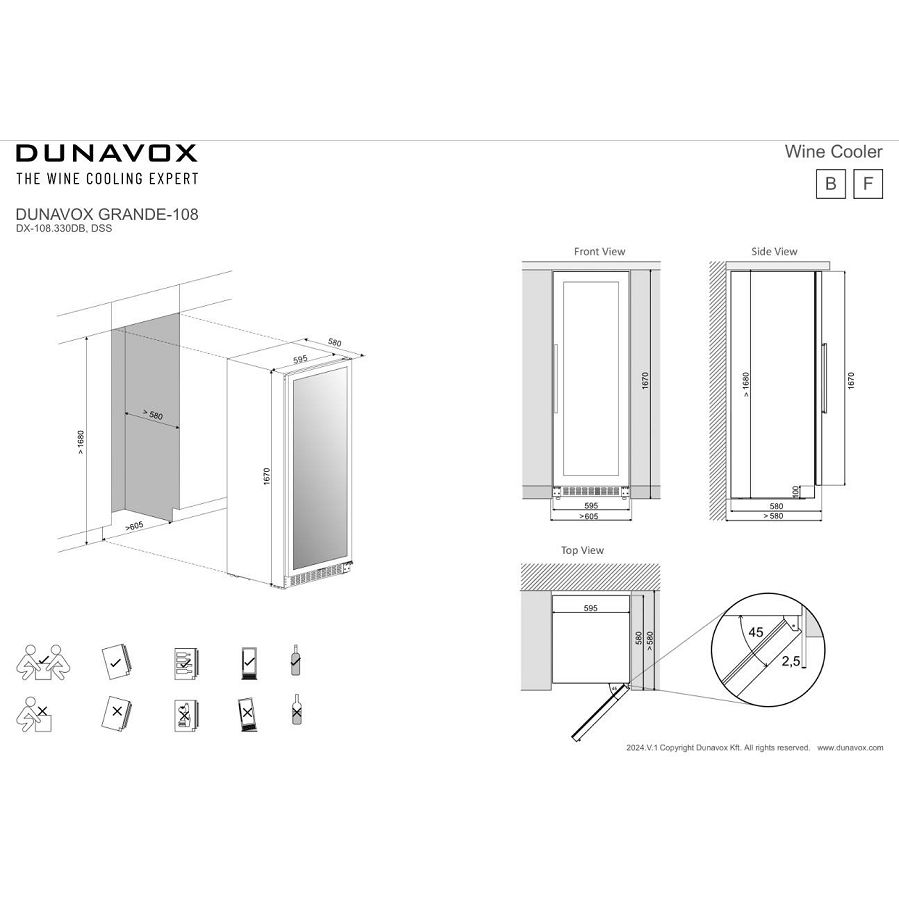 Hladnjak za vino Dunavox DX-108.330DB