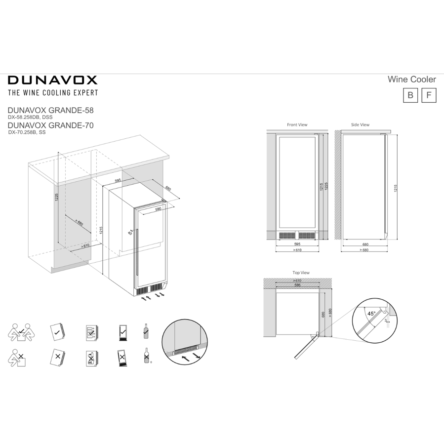 Hladnjak za vino Dunavox DX-70.258B