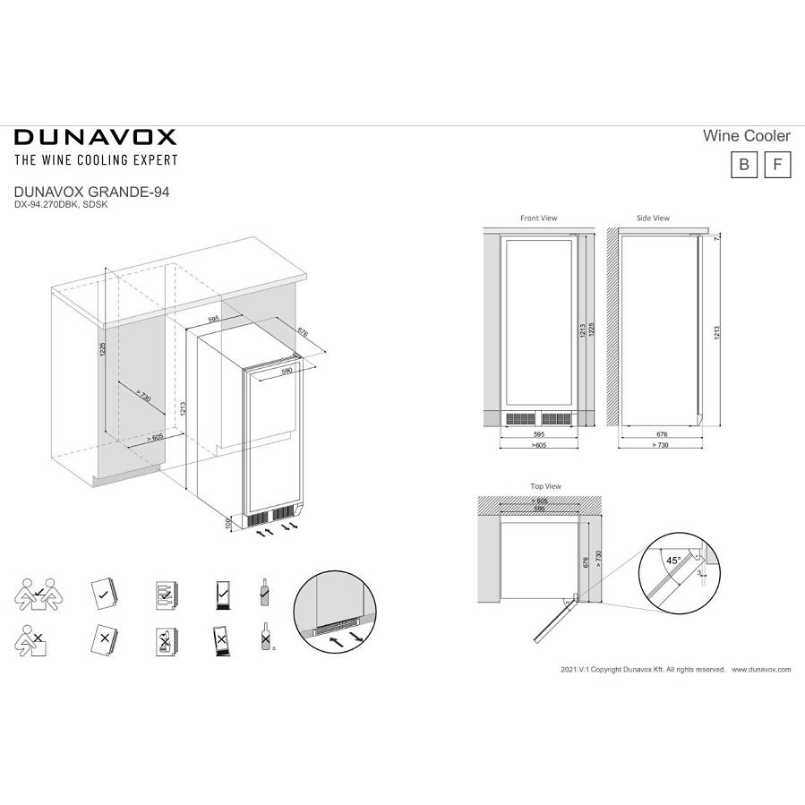 Hladnjak za vino Dunavox DX-94.270DBK