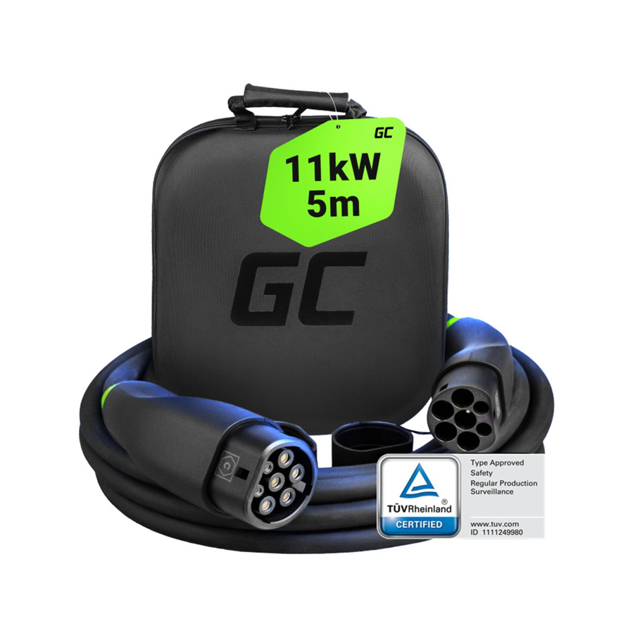 Kabel za EV Green Cell EVKABGC03 11kW, 16A Tip2 5m