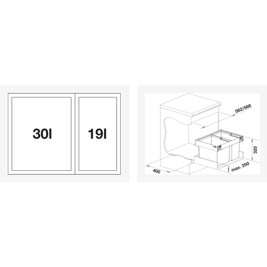 Kanta za otpad Blanco Flexon II Low 60/2 526641