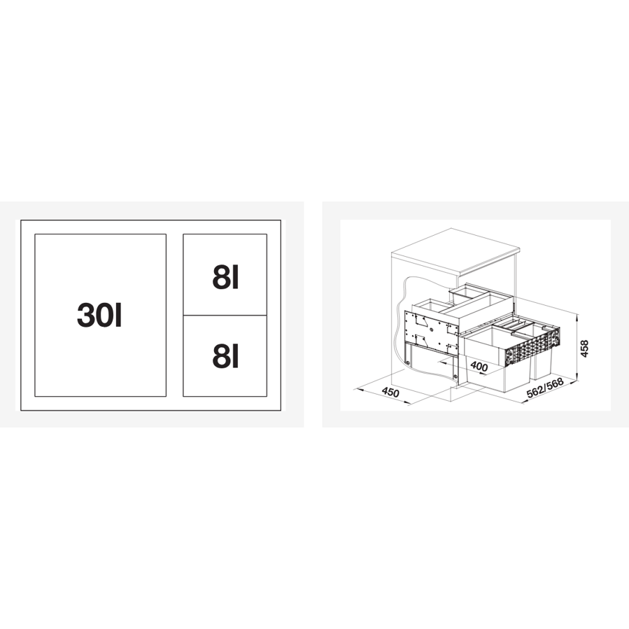 Kanta za otpad Blanco Select II XL 60/3 Orga 526210