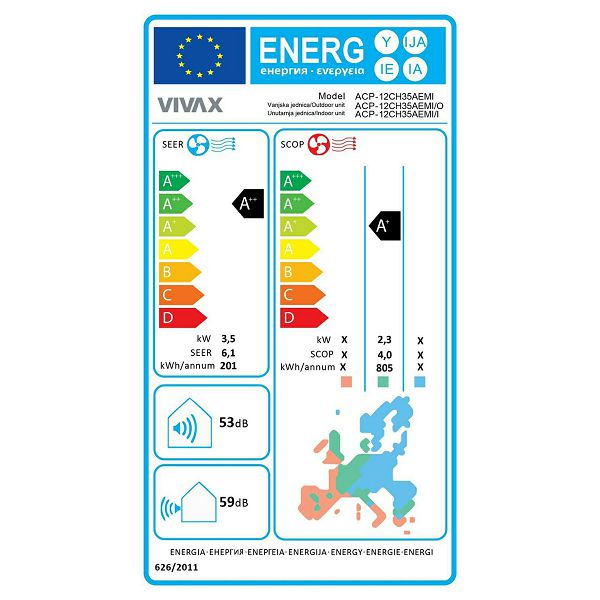 Klima Vivax ACP-12CH35AEMI - 3,81 kW