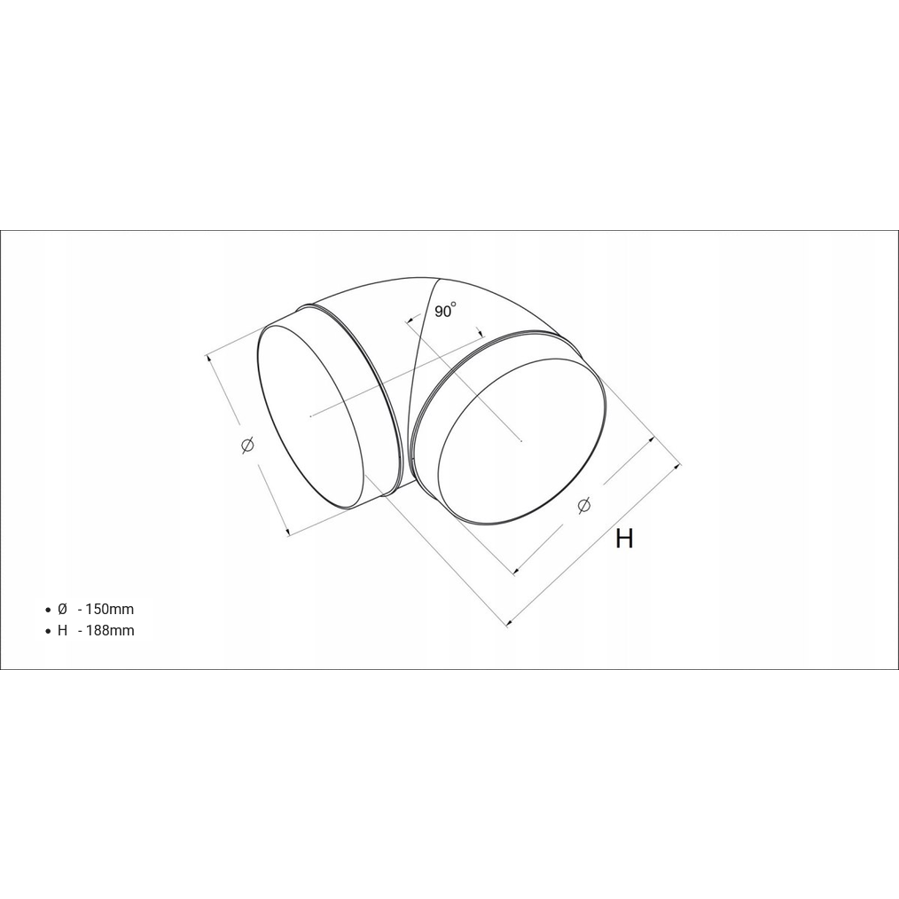 Koljeno okruglo Awenta KO150-23 90°/150mm