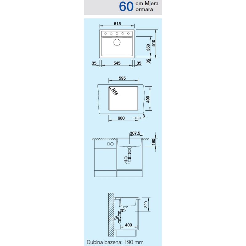 Sudoper BLANCO DALAGO 6 Silgranit + daljinski upravljač