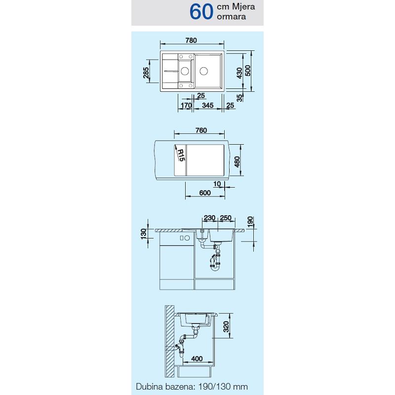 Sudoper BLANCO METRA 6S Compact Silgranit + daljinski