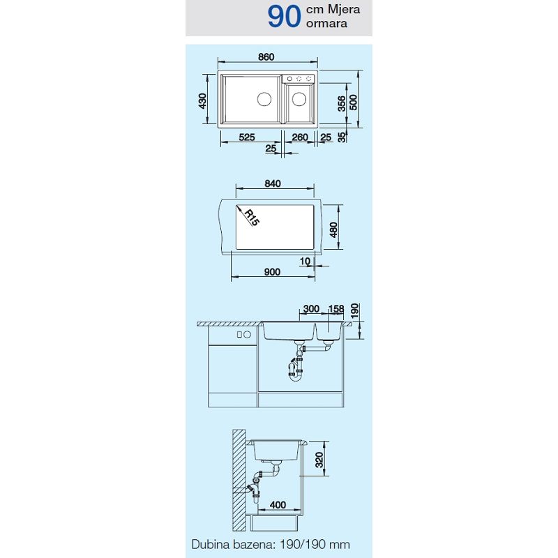 Sudoper BLANCO METRA 9 Silgranit