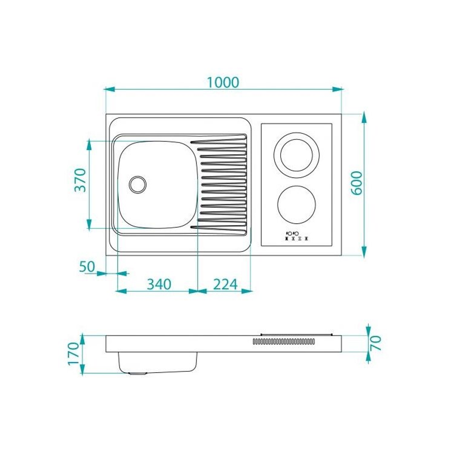 Mini kuhinja Alveus COMBI CERAL 100 L bez sifona i elementa