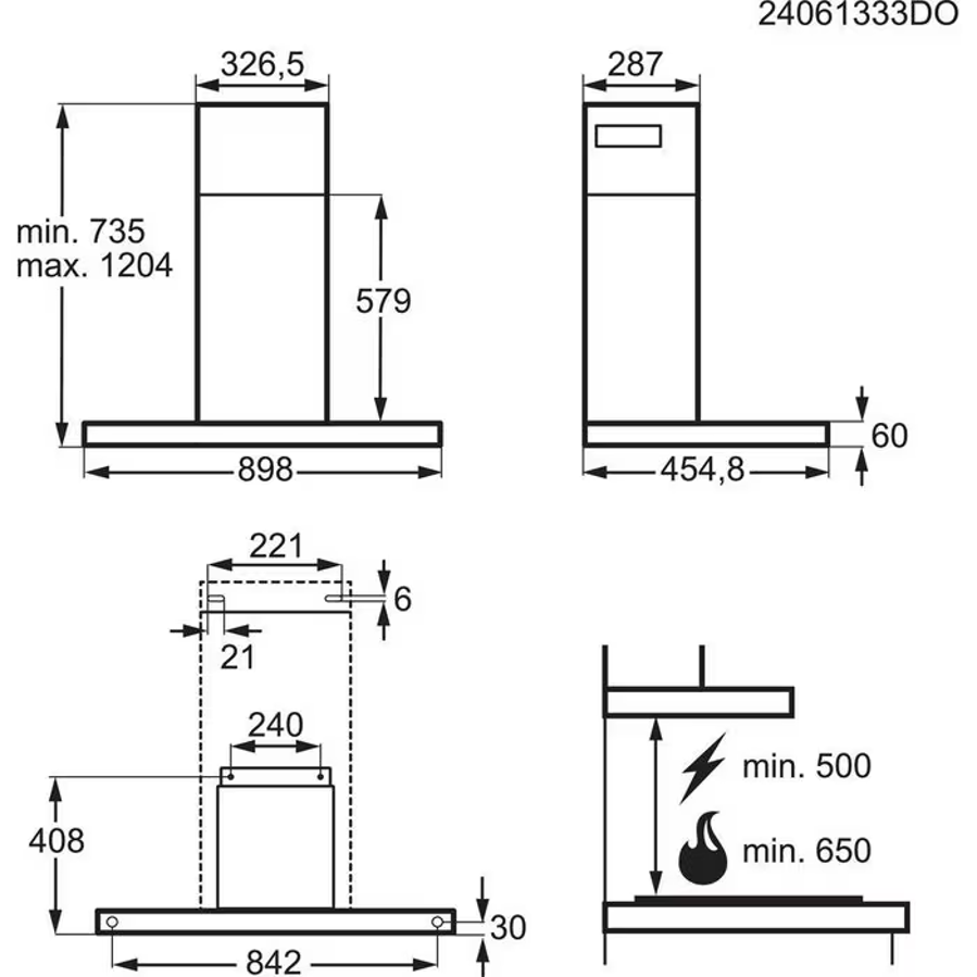 Napa AEG GB87D91CB H2H (760m3/h)