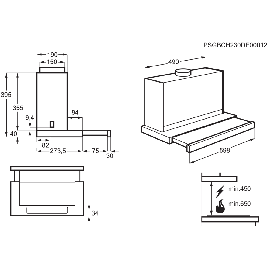 Napa AEG GDP866PB H2H AutoSense (650m3/h)