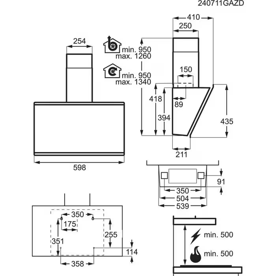 Napa AEG GV77D61SZ H2H MattBlack (760m3h)