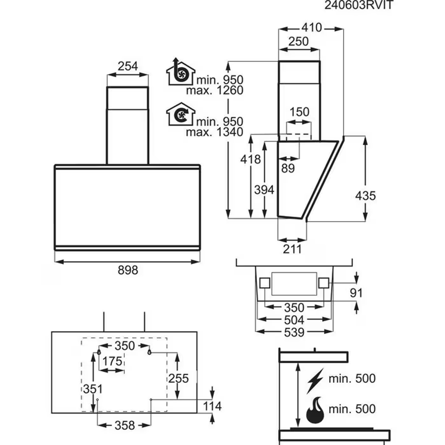 Napa AEG GV77D91SZ H2H MattBlack (760m3h)
