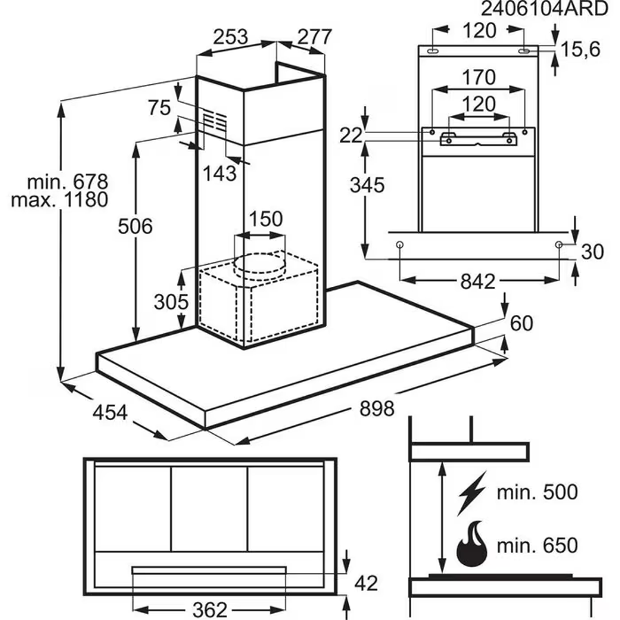 Napa AEG NDB6791HB H2H (730m3h)