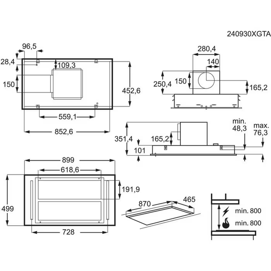 Napa AEG NDC7791SB H2H (730m3h) stropna