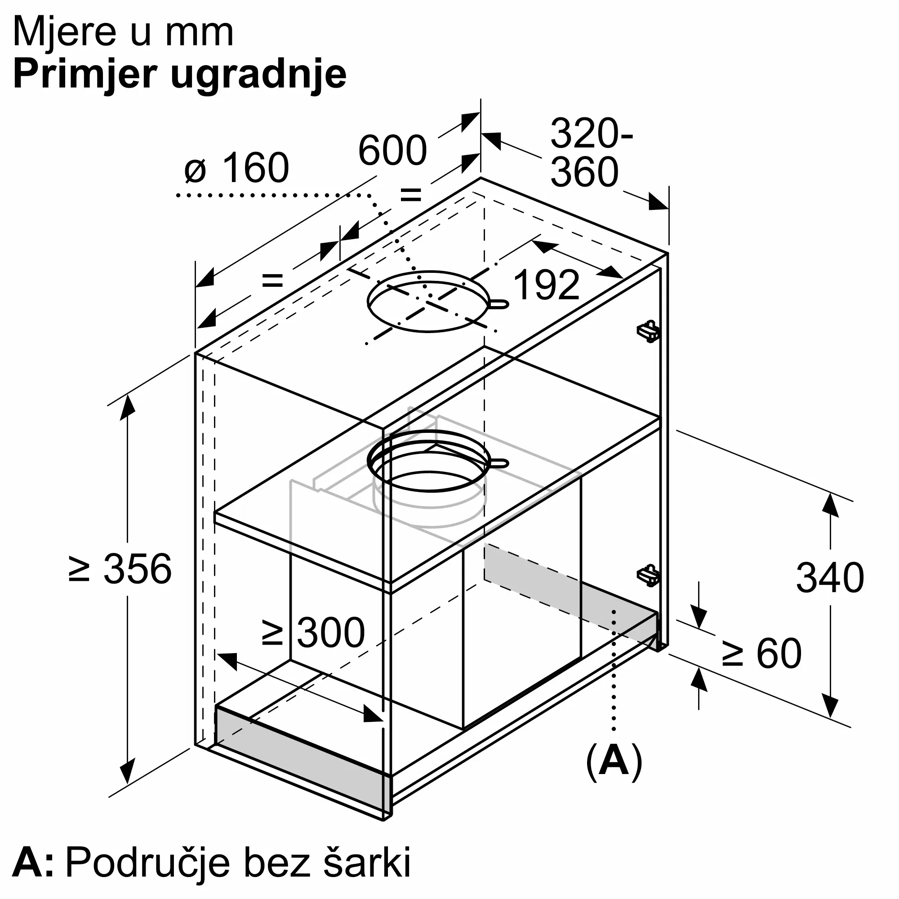 Napa Bosch DBB63BC60 (384m3/h) MatBlack