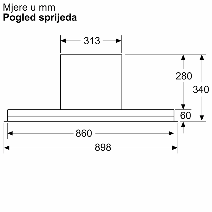 Napa Bosch DBB97DP60 (699m3/h) H2H MatBlack