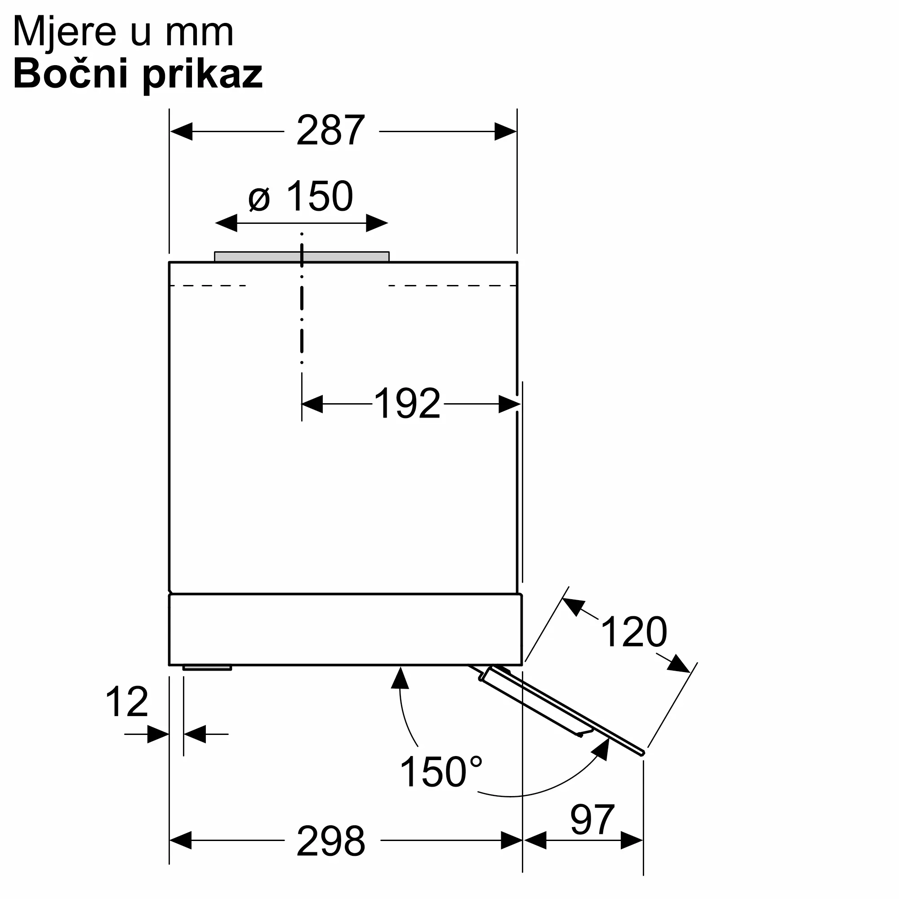 Napa Bosch DBB97DP60 (699m3/h) H2H MatBlack