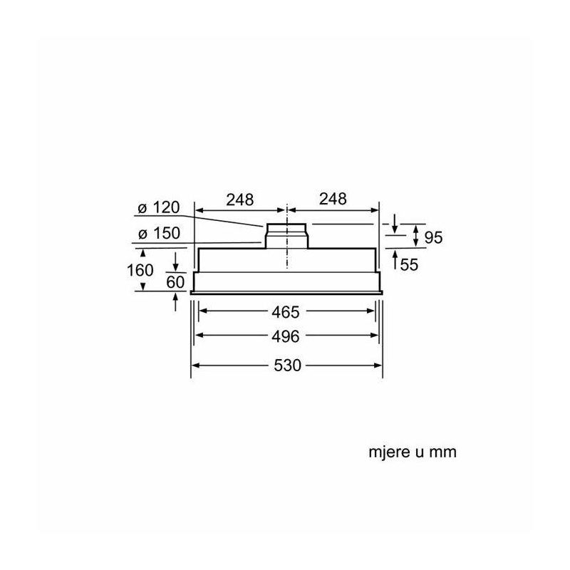 Napa Bosch DHL555BL (618m3/h) - dubina 38cm
