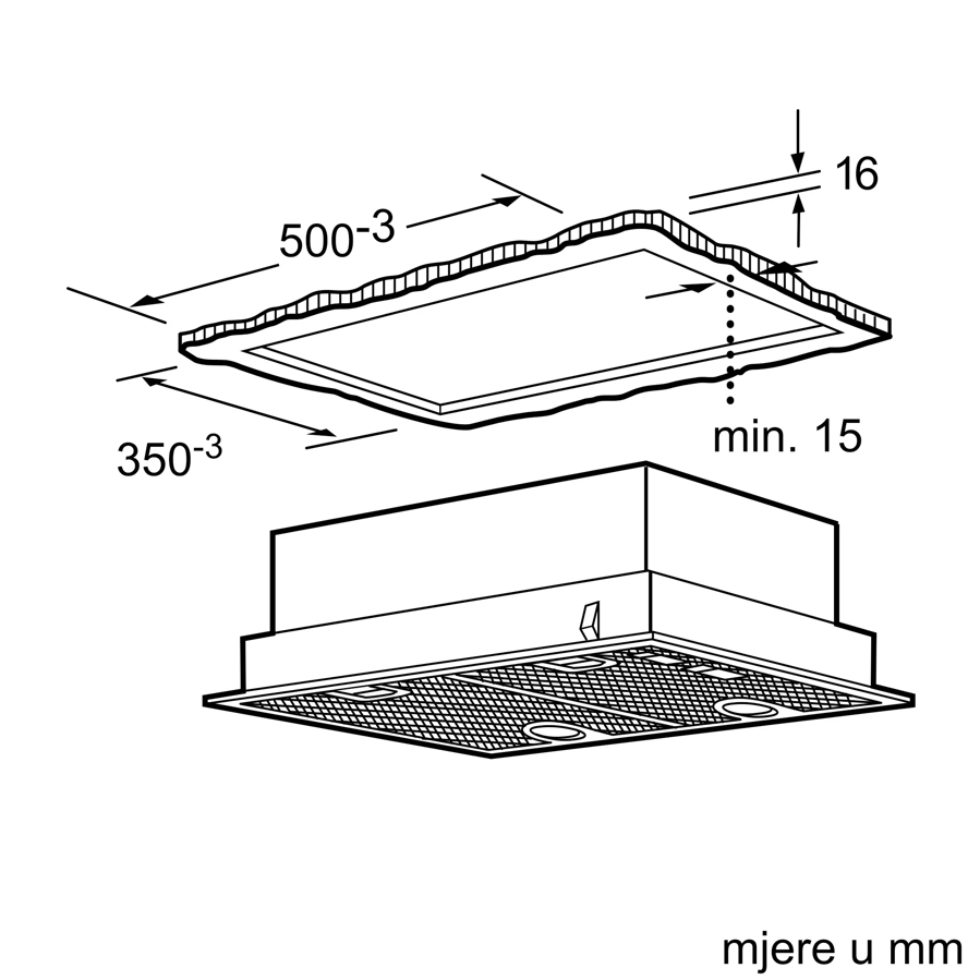 Napa Bosch DHL555BM H2H (604m3/h) 38cm dubine