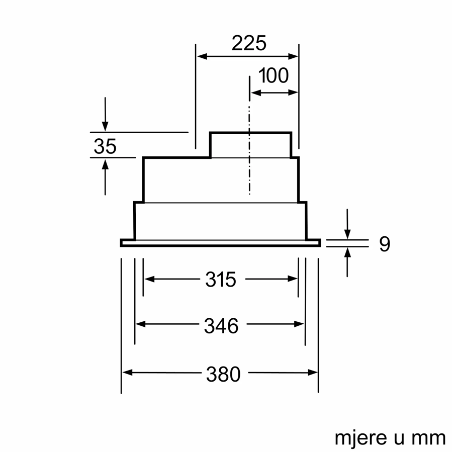 Napa Bosch DHL555BM H2H (604m3/h) 38cm dubine