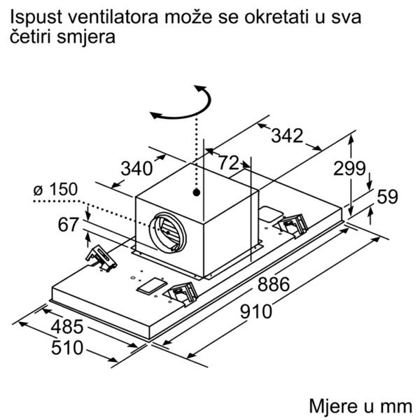 Napa Bosch DRC99PS20 (933m3/h) - stropna ugradnja