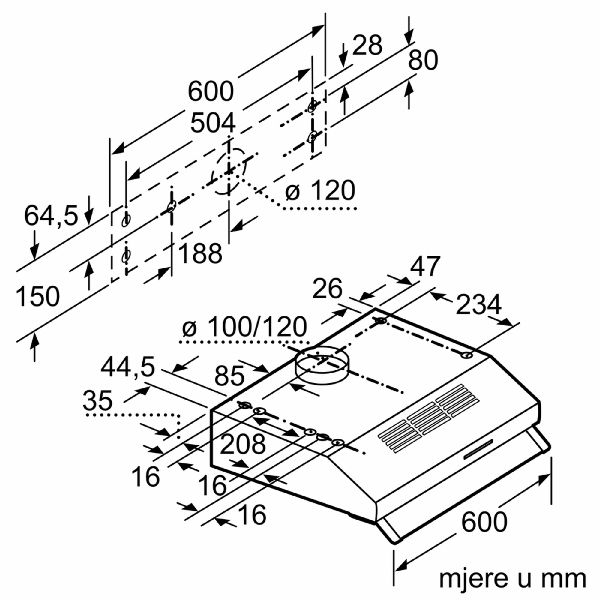 Napa Bosch DUL62FA51 (250m3/h)