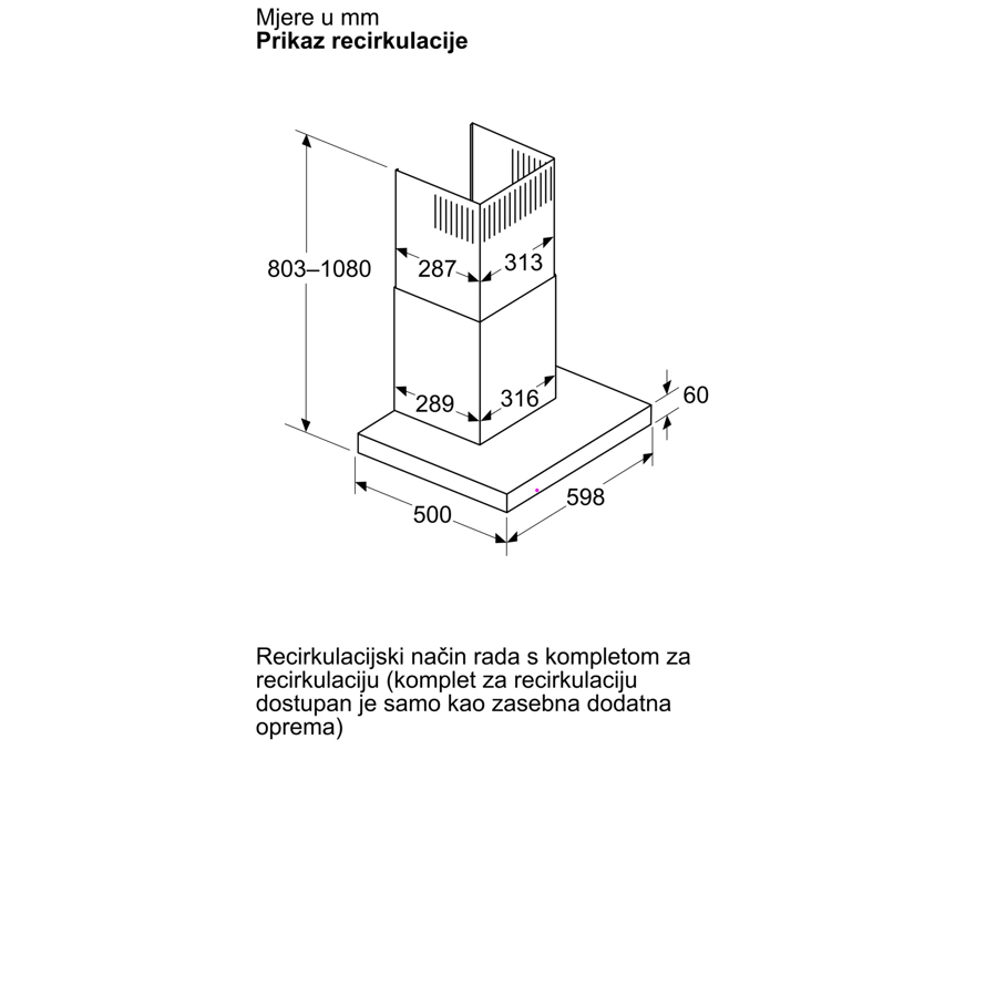 Napa Bosch DWB65CC60 (594m3/h) MatBlack
