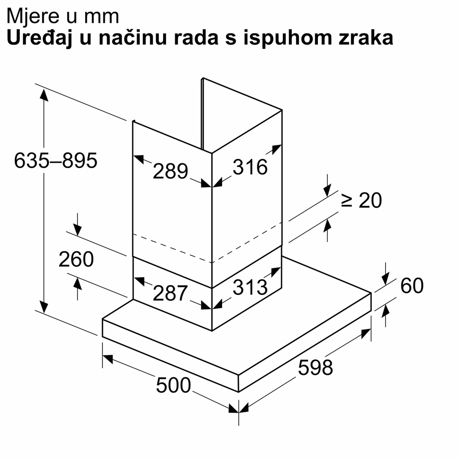 Napa Bosch DWB65CC60 (594m3/h) MatBlack