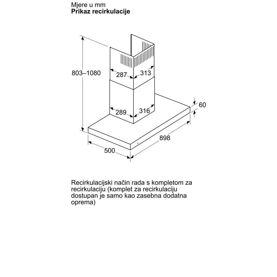Napa Bosch DWB95CC60 (594m3/h) MatBlack