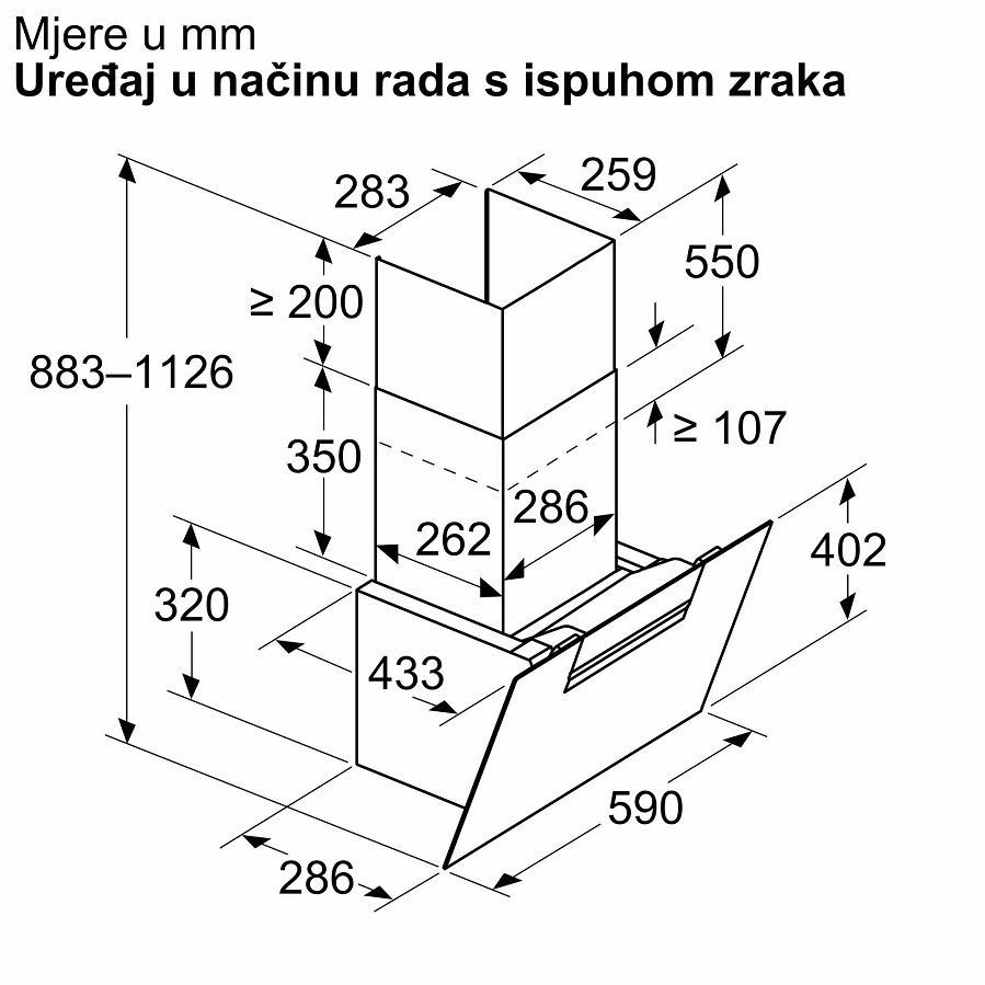 Napa Bosch DWK67FN60 H2H (768m3/h)