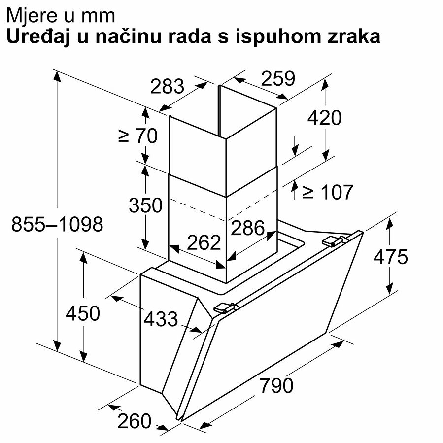 Napa Bosch DWK81AN20 H2H (915m3/h)